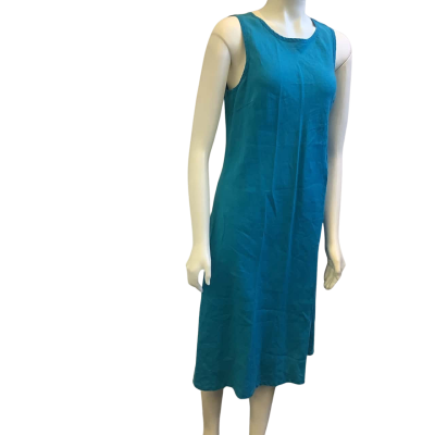 Gorman Womens Label Size 12 Linen Sleeveless Dress Blue