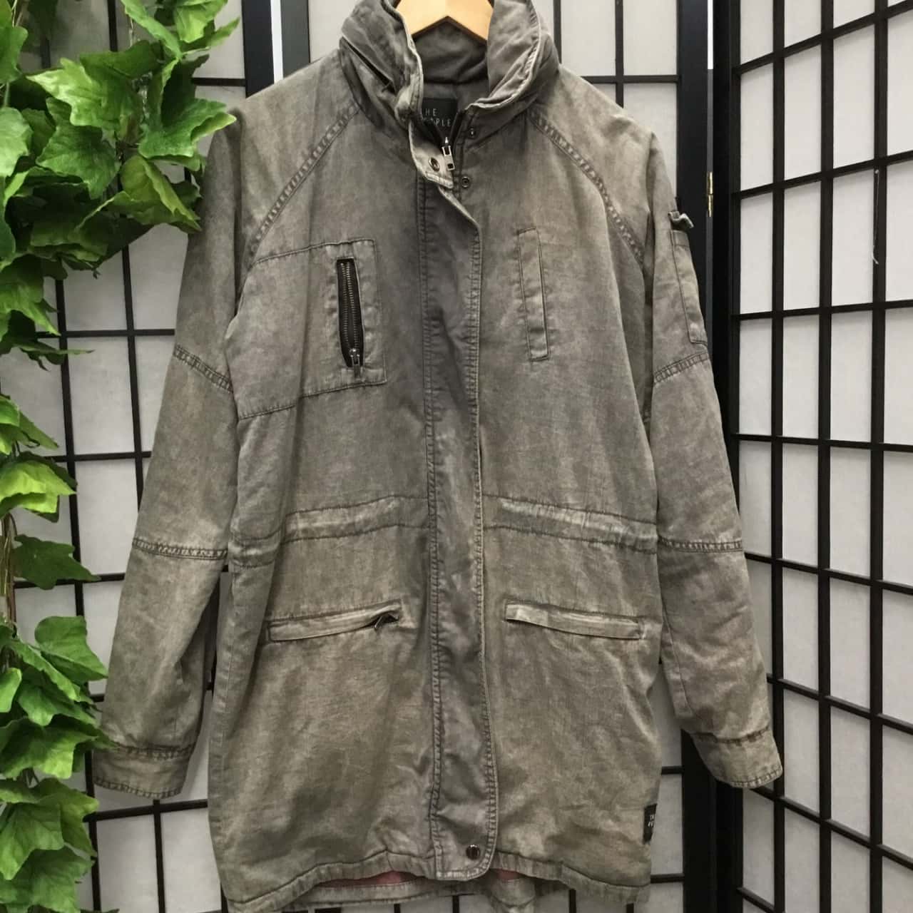 green and grey jacket