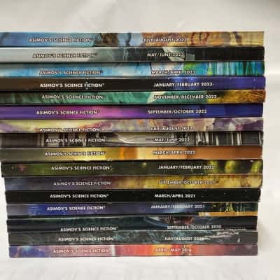 16 copies of Asimov’s science fiction 