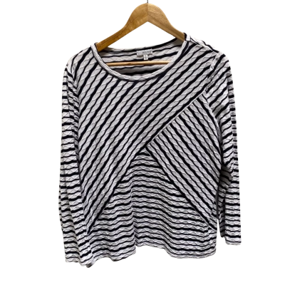 W. Lane Womens  Size XL Navy & White Top