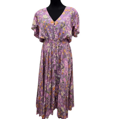  Womens "Laced with Kindness"  Size XL Mauve Floral Maxi Dress 