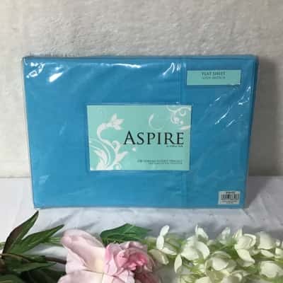 Aspire by Pillow Talk Blue Queen Size Flat Sheet (new)