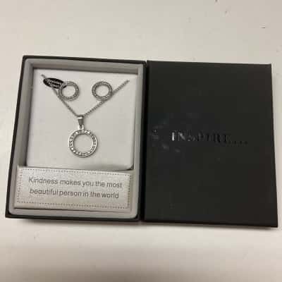  Womens Earrings / Necklace Stainless Steel Set