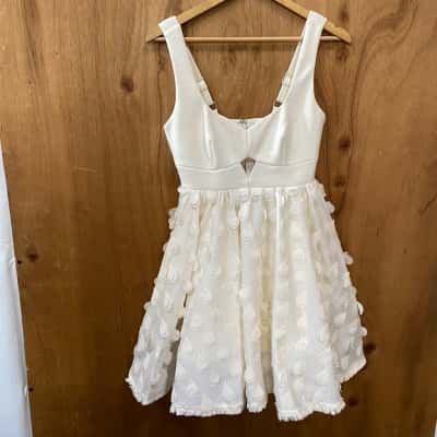 Sheike Cream Keyhole Mini Dress Size 8