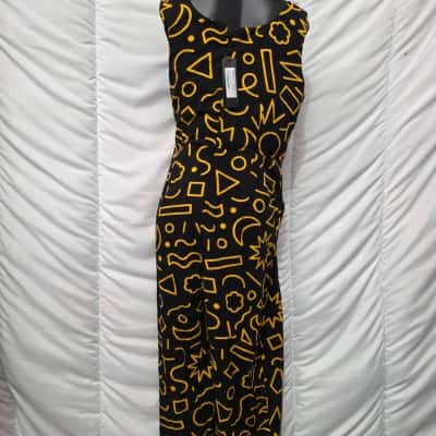 Dangerfield Womens  Size 14 Jumpsuit Black  / Other / Pattern / Yellow 