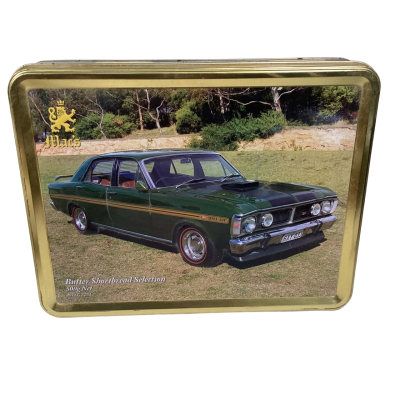 Mac’s Shortbread Biscuit Tin Featuring 1971 Ford XY Falcon 351 GT