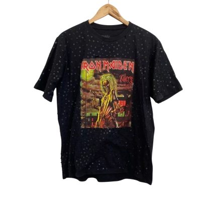DNA Iron Maiden Womens  Size S Short Sleeve Top Black  