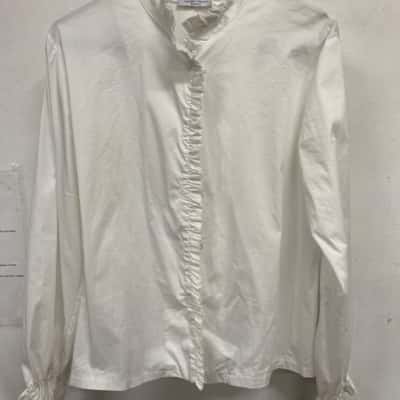 Giorgio Gianni Womens  Size L Button Up Top White 