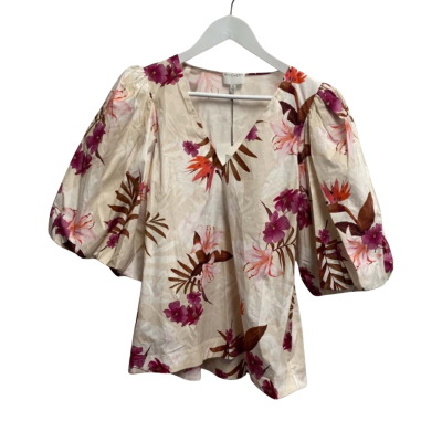 Witchery Womens  Size 14 3/4 Balloon Sleeve Shirt Floral 