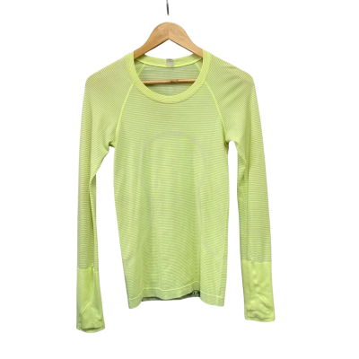 Lululemon Womens  Size 4 Long Sleeve Top Grey / Striped / Yellow 