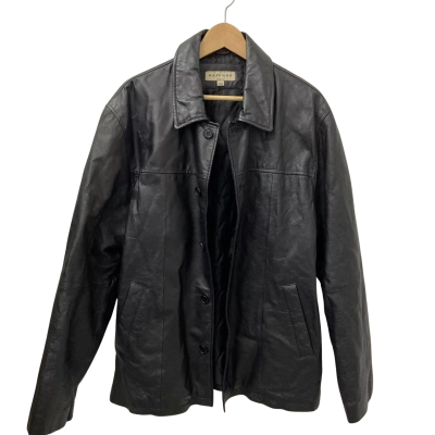 Reserve Mens Size L Leather Jacket Black  