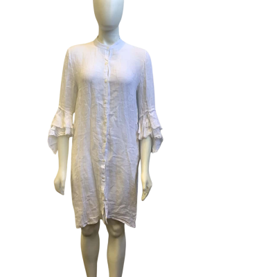 Morrison Womens AUS Size 10 Front Button Linen Dress White