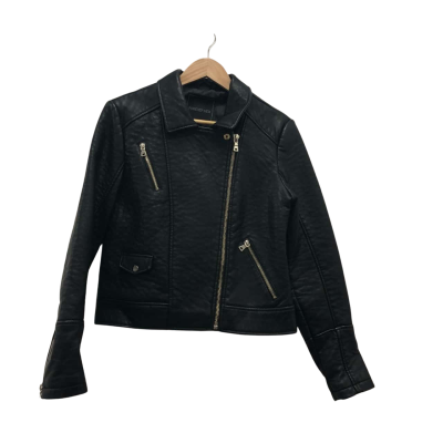 Forever New Womens  Size 12 Biker Jacket Black  