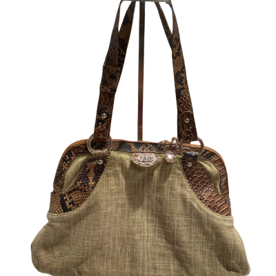 Jag Faux Snake Skin and Canvas Womens Handbag 