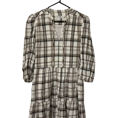 Women’s Forever New Size 8 Casual Dress Brown / Checked / Cream / Grey 