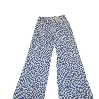 Ghanda Womens  Size 10 High Waisted Pants Blue / White 