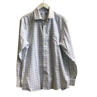 Gazman Mens  Size L Checked Long Sleeve Shirt Blue / White