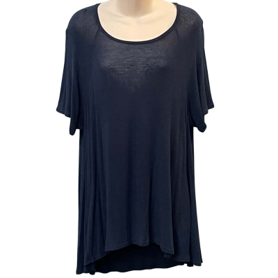 Witchery Womens  Size XL Short Sleeve Shirt Navy Blue 