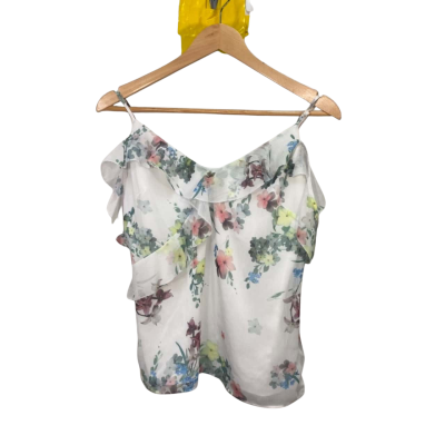 Ted Baker  Size 1 White and Floral Off-the-shoulder Top