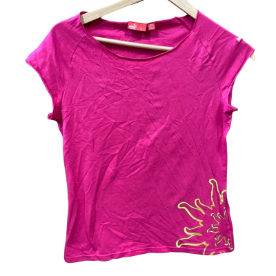 Puma Magenta Sun Pattern T-Shirt Size L