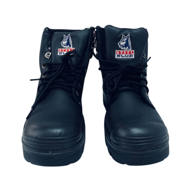Steel Blue Argyle Zip Nitrile Bump Cap Work Boots – Black Leather #SteelBlue #WorkBoots #SafetyFootwear