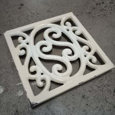Vintage Metal Enamelled Trivet - Square