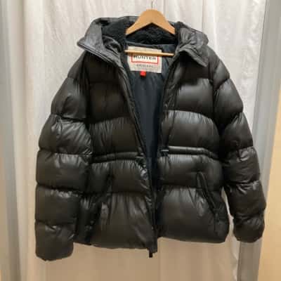 Mens HUNTER winter puffer coat Jacket. Size L Black
