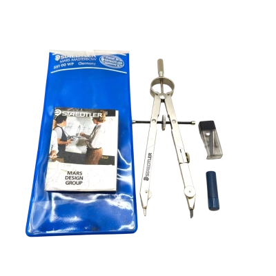 Staedtler Mars Masterbow 551 00 WP - Compass Set Geometry Drafting Tools Complete in Case With Spares