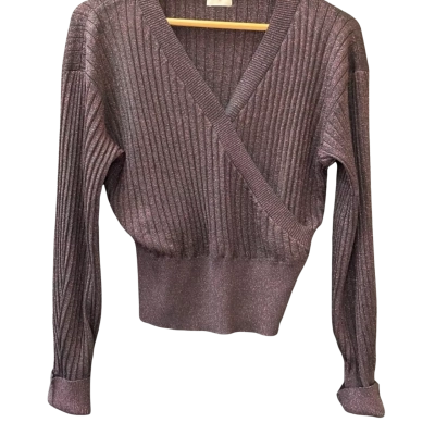 Gorman Size 10 Long Sleeve Metallic Top Deep Burgundy with Shimmer