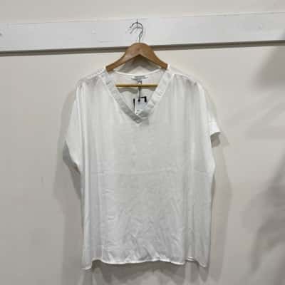 Hammock & Vine Womens  Size 14 Short Sleeve Top White 