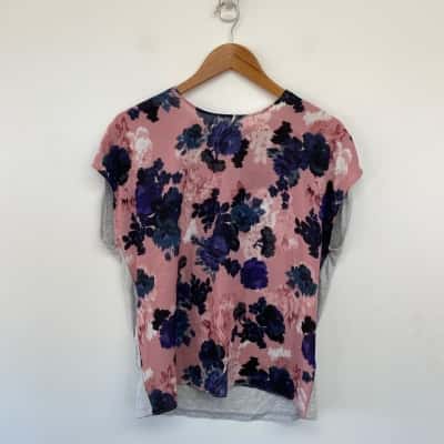 Portmans Pink Floral Short SLeeve Top Size S 