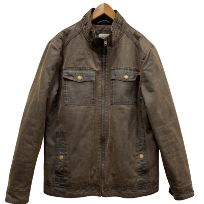Just Jeans Mens  Size M Front Zipper Jacket Brown 