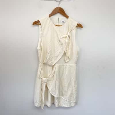 Sheike White Knot Detail Sleeveless Mini Dress Size 12 