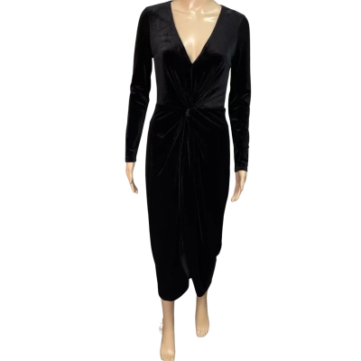 Forever New Womens black velvet dress