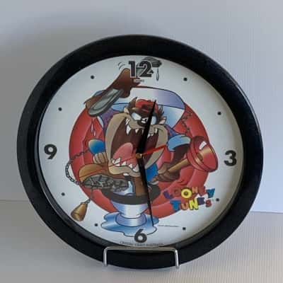 Vintage 1996 Looney Tunes "TAZ" Tasmanian Devil Wall Clock - FULLY WORKING