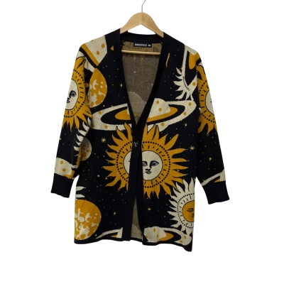 Dangerfield Womens  Size XS Cardigan Navy Blue / Yellow 