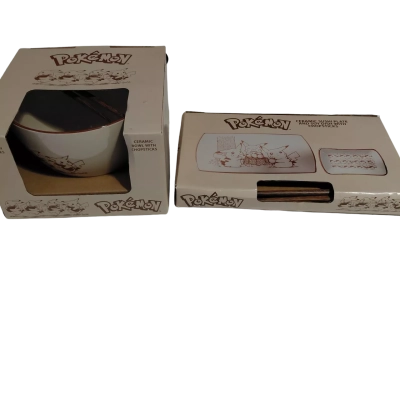 Pokémon Sushi Plate & Ceramic Bowl With Chopsticks 