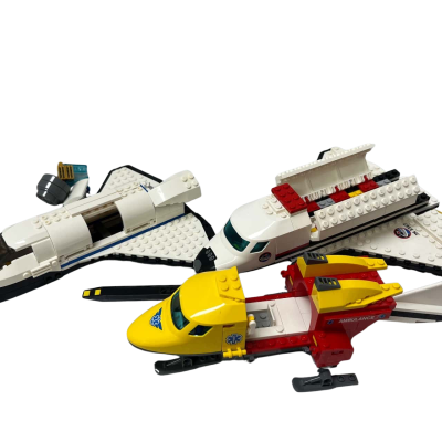 Multiple lego vehicles, space shuttles, transporter and ferry Lot #4 