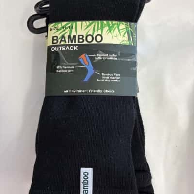  Mens Black  Bamboo Outback socks 11-14