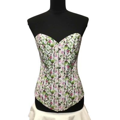 Corset Story Women's  Size 14 White Floral Overbust Corset