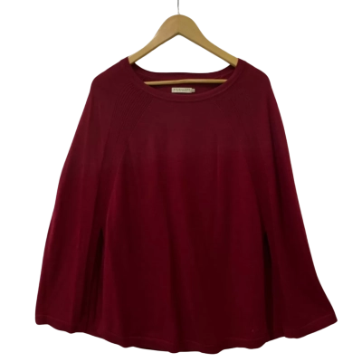 R.M. Williams 100% Merino Wool Womens  Size L Poncho Maroon 