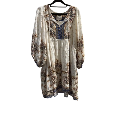 Jaase Womens  Size XS Babydoll Dress Cream / Pattern Boho