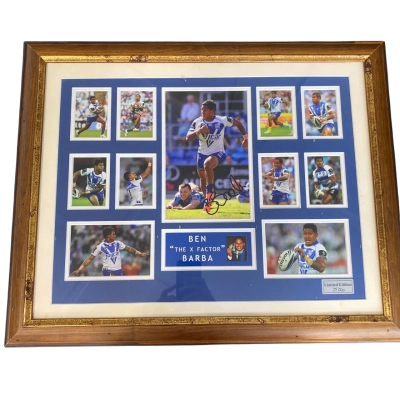 Canterbury-Bankstown Bulldogs Ben „The X Factor“ Barba framed and signed limited edition so