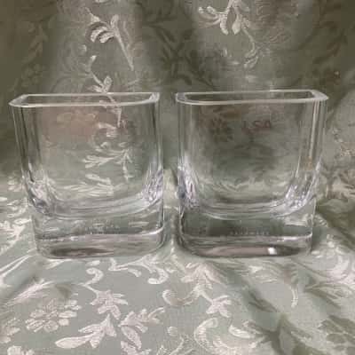 LSA International Rectangle Crystal Glass Vases