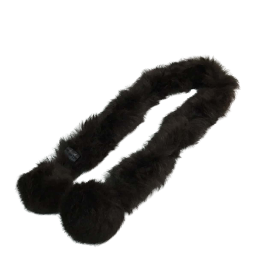  Womens  Size 30 Brown Rabbit Fur Collar