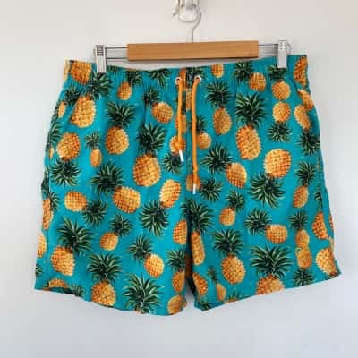 Riley Adams Pineapple Pattern Swim Shorts Size M