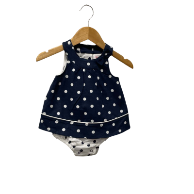 Sprout Kids  Size 3-6m Onesie Navy Blue / Polka Dot 