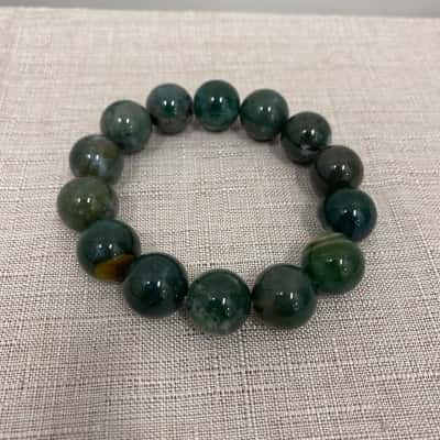 Women's Beaded Bracelet With Stone Greenish
