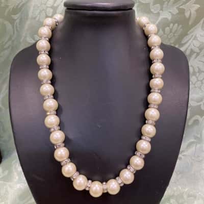  Womens Necklace Pearl / Silver 