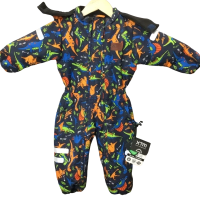  Kids  XTM PERFORMANCE SNOW SUIT Size 1 Blue Dinosaur 